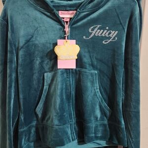 Juicy Couture Evergreen Velour Tracksuit 2 Pc Set XL NWT